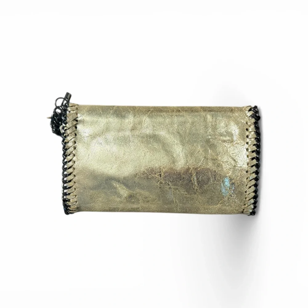 Metallic Gold Crossbody Clutch with Chain Strap